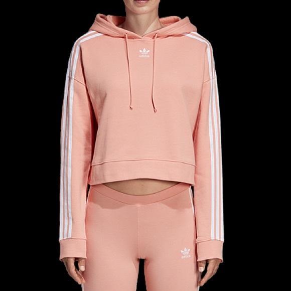 adidas Tops - ADIDAS PEACH CROP HOODIE